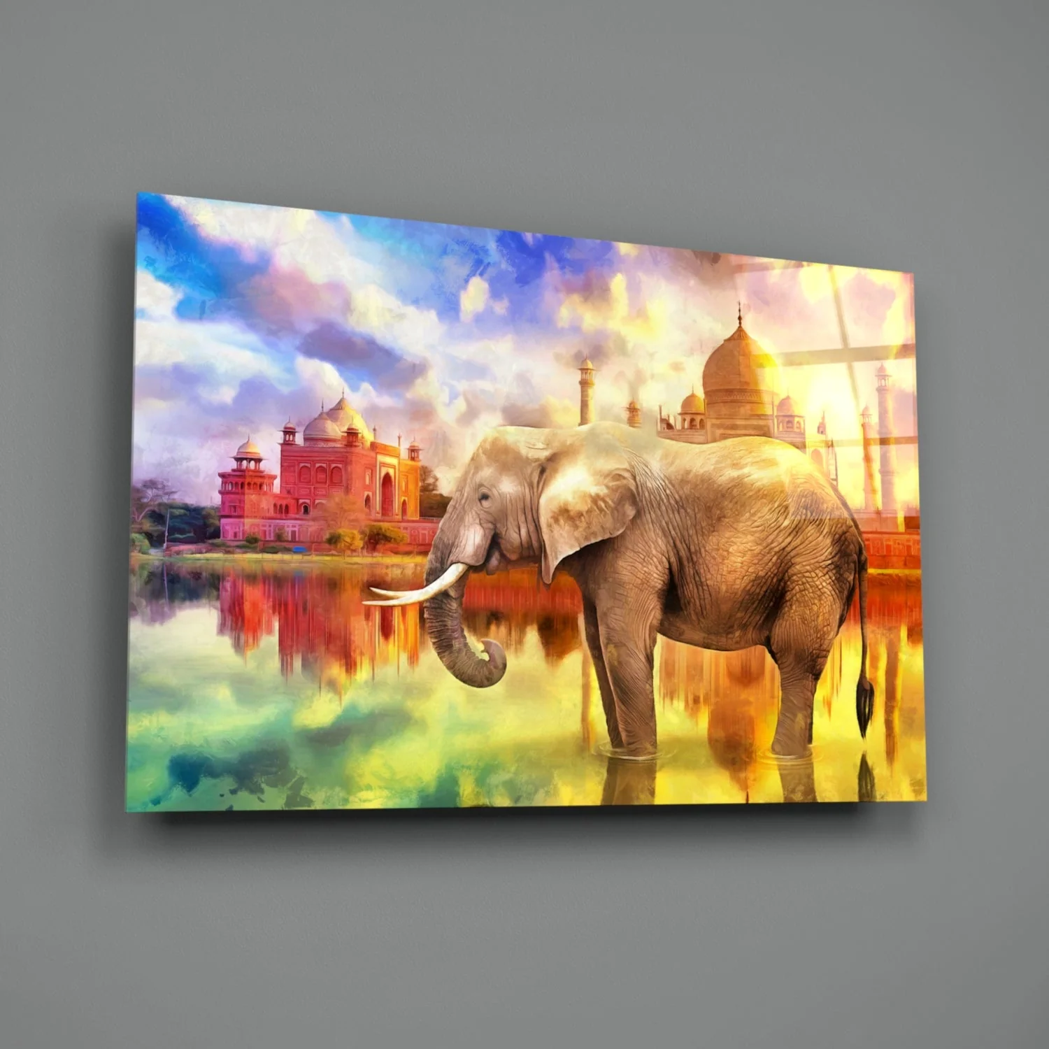 Olifant Glasschilderij - Afbeelding 3