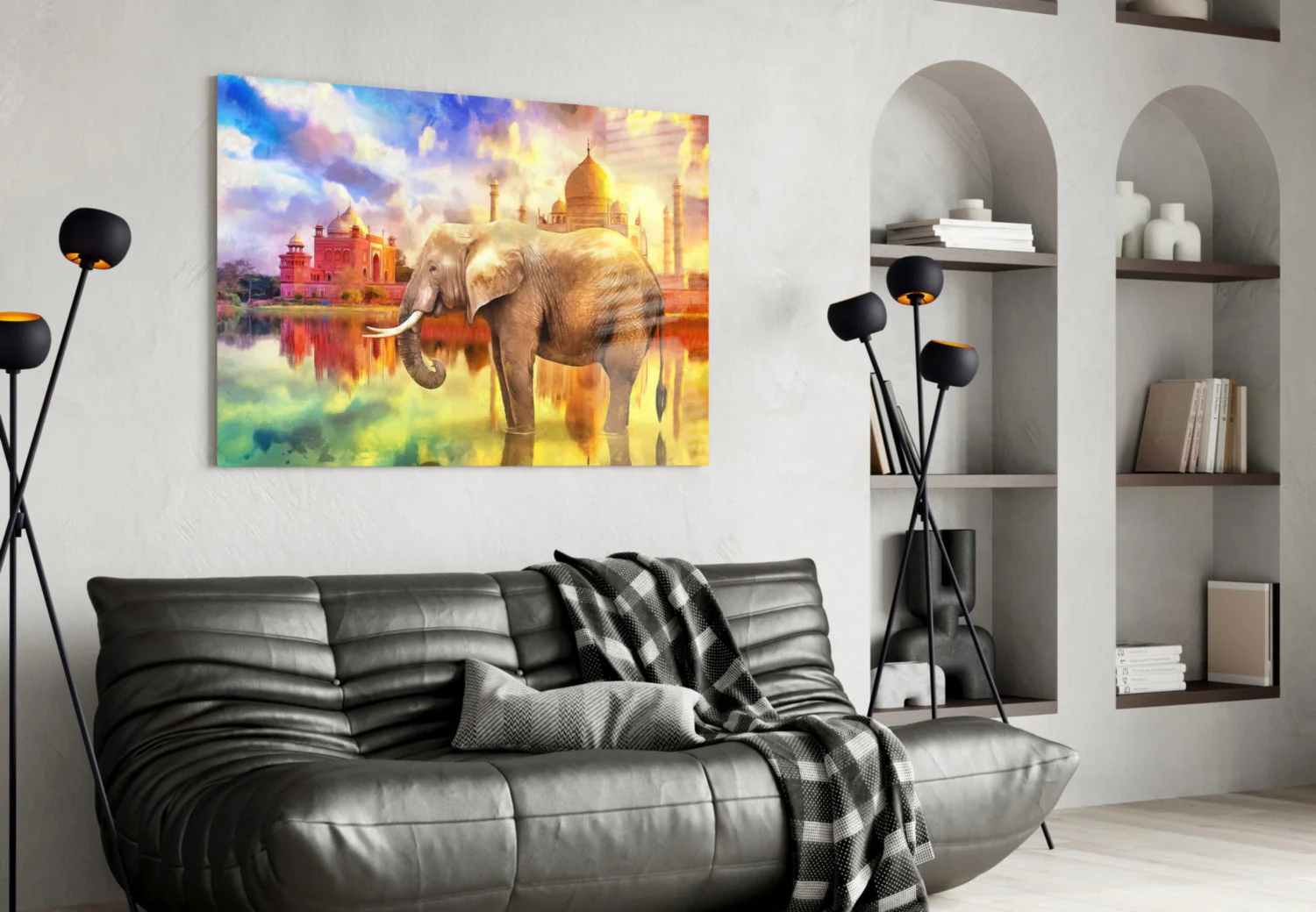 Olifant Glasschilderij - Afbeelding 5