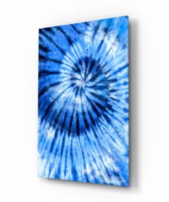 Abstract Blauw Glasschilderij
