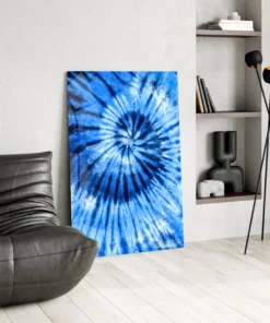 Abstract Blauw Glasschilderij - Afbeelding 4