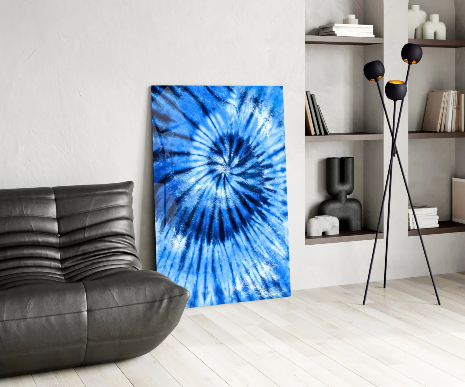 Abstract Blauw Glasschilderij - Afbeelding 4