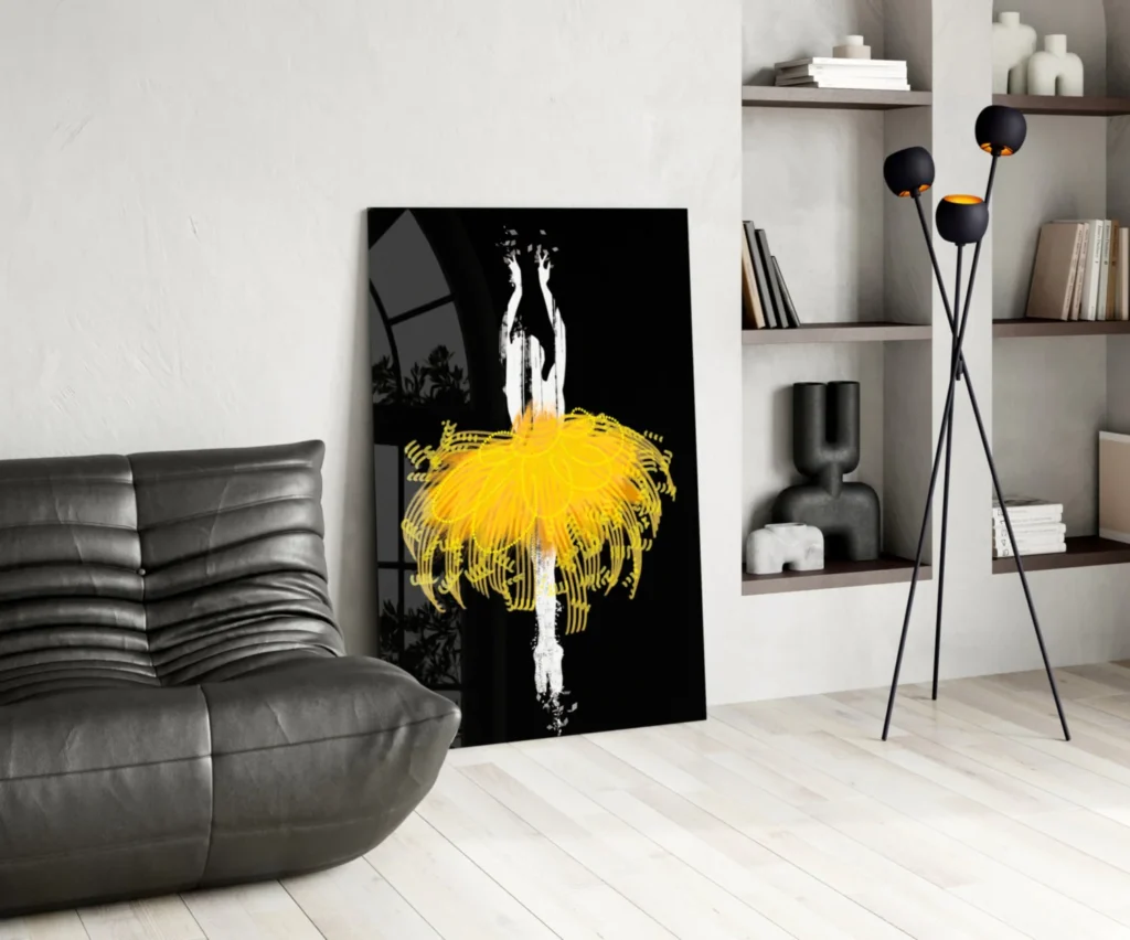 Ballerina Abstract Glasschilderij