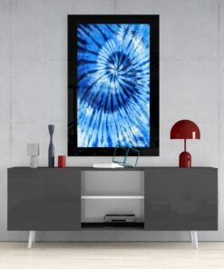 Abstract Blauw Glasschilderij