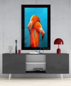 Flamingo's Glasschilderij