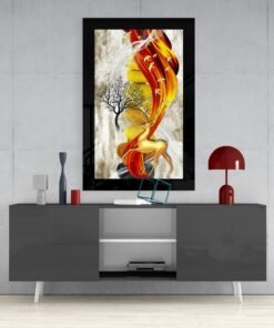 Gouden Hert Abstract Glasschilderij