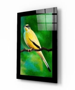 Gele Vogel Glasschilderij