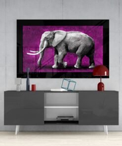 Olifant Paars Glasschilderij