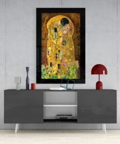 Gustav Klimt Kiss Glasschilderij