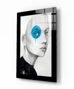Blauwe Visie Glasschilderij