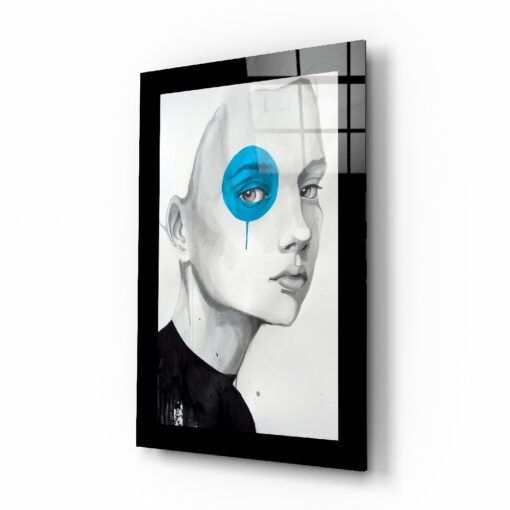 Blauwe Visie Glasschilderij