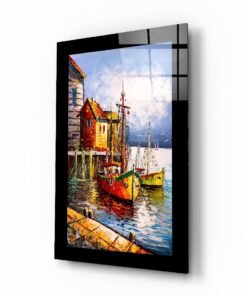 Boten Op Zee Glasschilderij