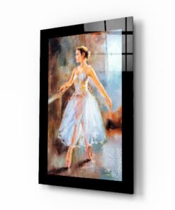 Dansende Ballerina Glasschilderij