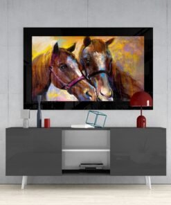 Paarden Deep Glasschilderij