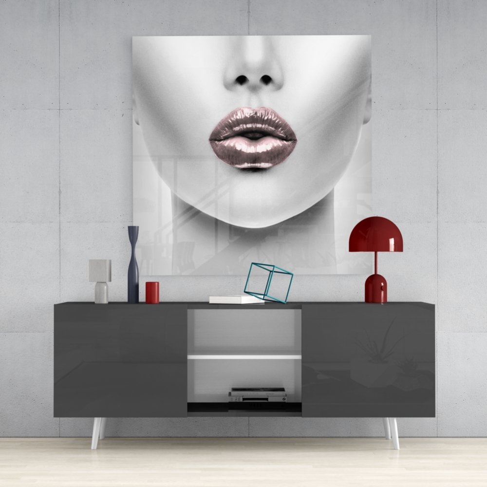 Glasschilderij Vrouw lippen