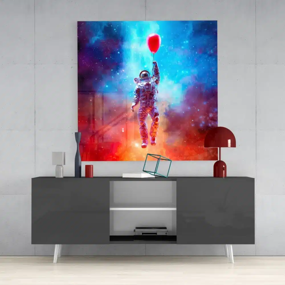 Astronaut Glasschilderij