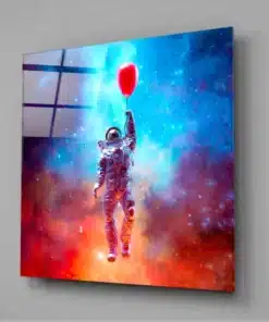 Astronaut Glasschilderij - Afbeelding 3