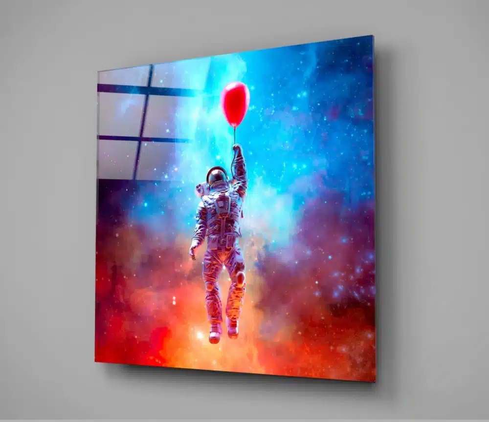 Astronaut Glasschilderij - Afbeelding 3