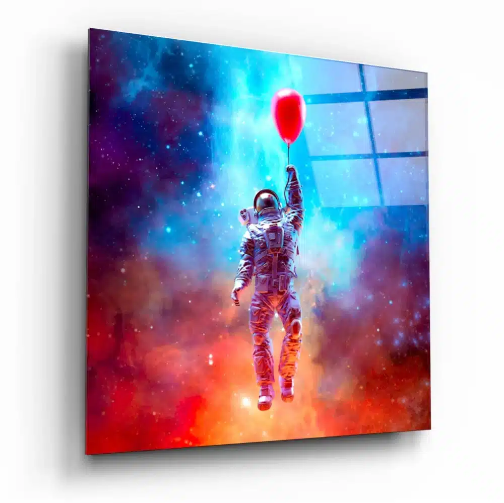 Astronaut Glasschilderij