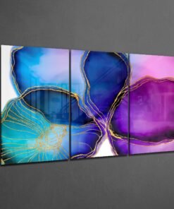 Alternative view of Abstract Paars Blauw Glasschilderij