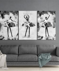 Abstract Ballerina Glasschilderij