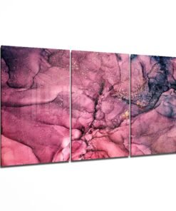 Roze Abstract Glasschilderij