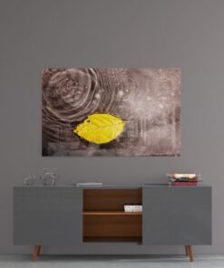 Glasschilderij Gele Blad