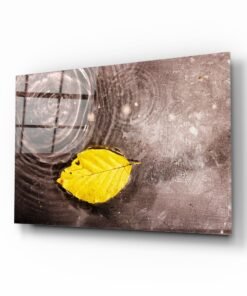 Glasschilderij Gele Blad