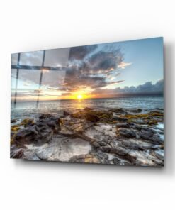 Zonsondergang Glasschilderij