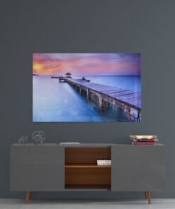 Houten pier Glasschilderijen