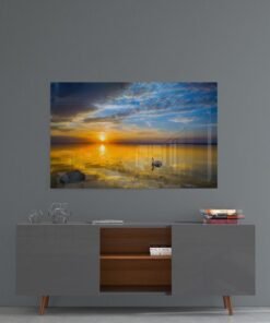 Zonsondergang Glasschilderij