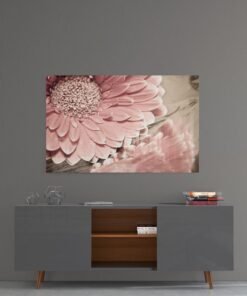 Roze Bloem Glasschilderij