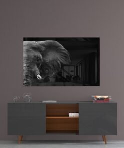 Olifant Glasschilderij