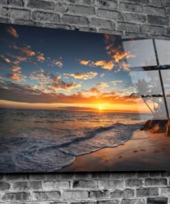 Zee en Zonsondergang Glasschilderij - Afbeelding 3