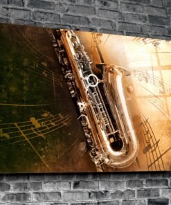 Muziek Saxofoon Glasschilderij - Afbeelding 3