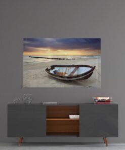 Boot Op Het Strand Glasschilderij
