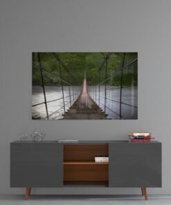 Houten Rivier Natuur Glasschilderij