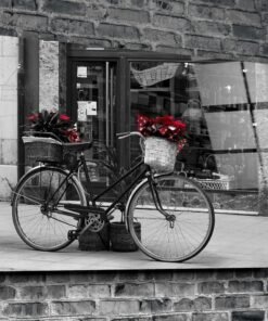 Glasschilderij Fiets Met Bloemen - Afbeelding 3