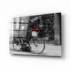 Glasschilderij Fiets Met Bloemen