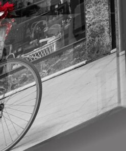 Alternative view of Glasschilderij Fiets Met Bloemen