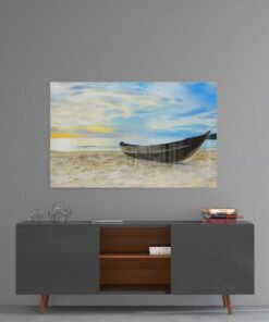 Boot Op Het Strand Glasschilderij