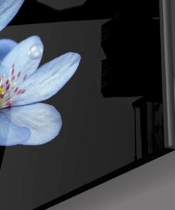 Alternative view of Licht Blauw Bloemen Glasschilderij
