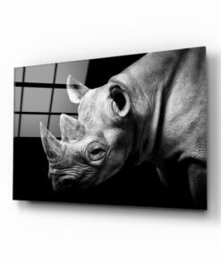 Neushoorn Dieren Glasschilderij