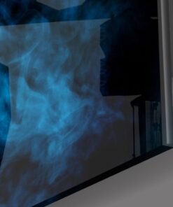 Alternative view of Blauwe Rook Abstract Glasschilderij