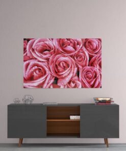Roze Rozen Glasschilderij