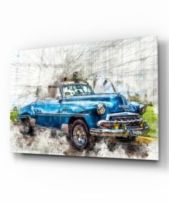 Oldtimer Glasschilderij