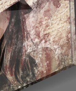 Alternative view of Meisje Met Retro Hoed Glasschilderij