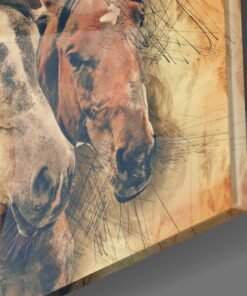 Alternative view of Bruine Paarden Glasschilderij