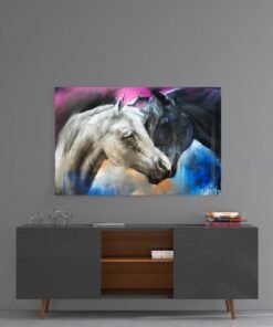 Paarden Portret Glasschilderij
