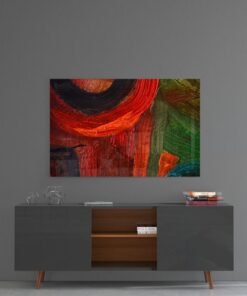 Abstract Kleuren Glasschilderij