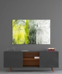 Abstract Geel Glasschilderij